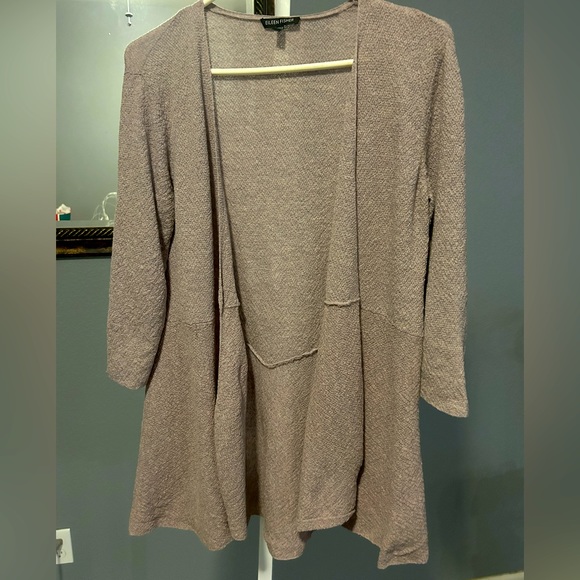 Women's Plus Size Open Front Cardigan Sweater - Mauve & Wine Colors, Lightweight Fall Layer